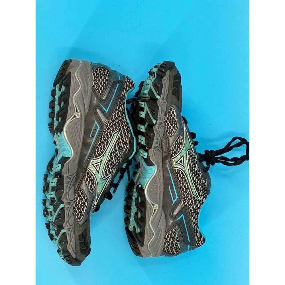 Mizuno Wave Ascend 4 Womens 7.5 EU 38 Black Blue Trail Running Shoes 410353